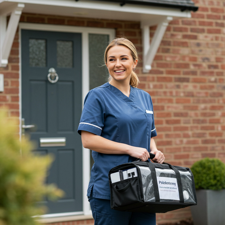 Nurse performing home visit
